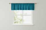 Faux Burlap Window Valance 58" Wide with Pleated Ruffles - Dark Turquoise