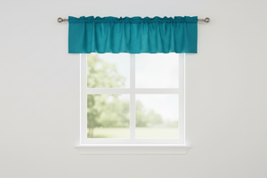 Faux Burlap Window Valance 58" Wide - Dark Turquoise