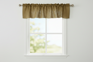 Faux Burlap Window Valance 58" Wide - Dark Gold