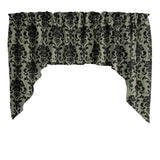 Poplin Damask Floral Swag Window Valance 58" Wide / 36" Tall