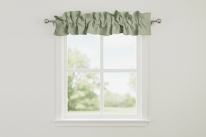 Solid Poplin Curtain Valance Sleeve Topper - Dark Sage