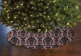 Poplin Damask Floral Tree Skirt Christmas Decoration 58" Round Skirt