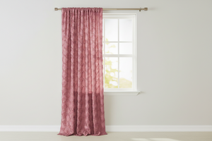 Satin Rosette 3D Pop up Flower Single Curtain Panel 54 Inch Wide - Dusty Rose