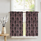 Poplin Damask Floral Café Tier Curtains Window Treatment Kitchen Home Décor