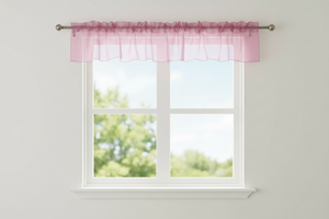 Sheer Organza Window Valance 58" Wide - Solid Dusty Rose