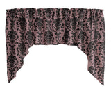 Poplin Damask Floral Swag Window Valance 58" Wide / 36" Tall