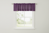 Faux Burlap Window Valance 58" Wide with Pleated Ruffles - Eggplant