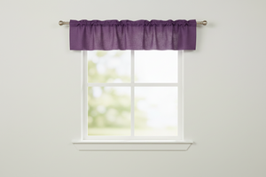 Faux Burlap Window Valance 58" Wide - Eggplant