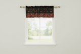 Cotton Window Valance Fruits Print 58 Inch Wide Falling Cherries - Black
