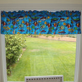 Cotton Window Valance Animal Print 58 Inch Wide Fish Aquarium