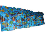 Cotton Window Valance Animal Print 58 Inch Wide Fish Aquarium