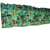 Cotton Window Valance Animal Print 58 Inch Wide Fish Aquarium