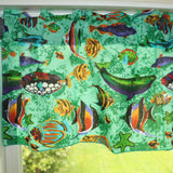 Cotton Window Valance Animal Print 58 Inch Wide Fish Aquarium