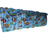 Cotton Window Valance Animal Print 58 Inch Wide Fish Aquarium