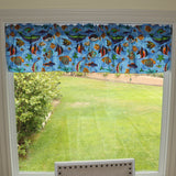 Cotton Window Valance Animal Print 58 Inch Wide Fish Aquarium