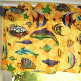 Cotton Window Valance Animal Print 58 Inch Wide Fish Aquarium