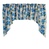 Swag Valance Cotton Floral Large Lilies Print 56" Wide / 36" Tall