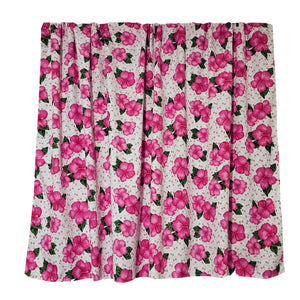 Cotton Curtain Floral Print 56 Inch Wide Large Lilies - Pink