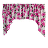 Swag Valance Cotton Floral Large Lilies Print 56" Wide / 36" Tall