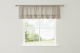 Faux Burlap Window Valance 58" Wide with Pleated Ruffles - Frosted Wheat