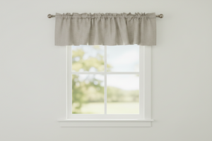 Faux Burlap Window Valance 58" Wide - Frosted Wheat