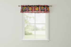 Cotton Window Valance Fruits Print 58 Inch Wide Fruit Bundle - Black
