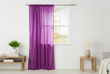 Shiny Satin Solid Single Curtain Panel Drapery 58 Inch Wide - Fuchsia