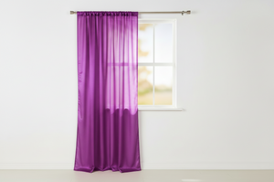 Shiny Satin Solid Single Curtain Panel Drapery 58 Inch Wide - Fuchsia
