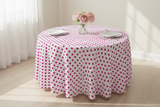 Cotton Polka Dots Round Tablecloth for Wedding/Bridal Shower, Birthdays, Special Events