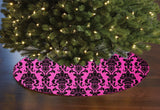 Poplin Damask Floral Tree Skirt Christmas Decoration 58" Round Skirt