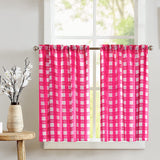 Poplin Tavern Gingham Checkered Café Tier Curtains Window Treatment Kitchen Home Décor