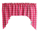 Poplin Tavern Gingham Checkered Swag Window Valance 58" Wide / 36" Tall