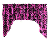Poplin Damask Floral Swag Window Valance 58" Wide / 36" Tall