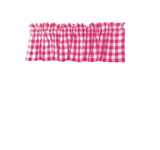 Cotton Gingham Checkered Window Valance 58" Wide - Fuchsia