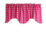Poplin Tavern Gingham Checkered Scalloped Wave Window Valance 58" Wide / 20" Tall