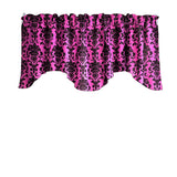 Poplin Damask Floral Scalloped Wave Window Valance 58" Wide / 20" Tall
