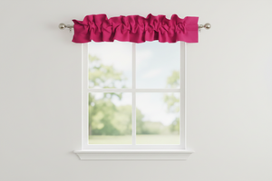 Solid Poplin Curtain Valance Sleeve Topper - Fuchsia
