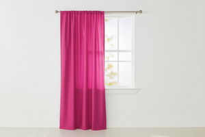 Faux Silk Solid Dupioni Window Curtain 56 Inch Wide - Fuchsia