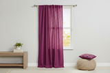 Faux Burlap Texture Polyester Solid Single Curtain Panel 58 Inch Wide - Fuchsia