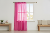 Sheer Tinted Organza Solid Single Curtain Panel 58 Inch Wide - Fuchsia