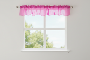 Sheer Organza Window Valance 58" Wide - Solid Fuchsia