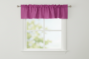 Faux Burlap Window Valance 58" Wide - Fuchsia