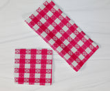 Poplin Tavern Gingham Checkered Polyester Napkins Dinner Table Decor 16" x 16" Hemmed (Pack of 6)