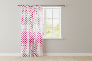 Cotton Curtain Polka Dots Print 58 Inch Wide - Fuchsia on White