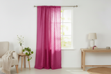 Pintuck Taffeta Cross Stitch Pattern Single Curtain Panel 54 Inch Wide - Fuchsia