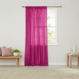 Crinkle Taffeta Crushed Pattern Single Curtain Panel 54 Inch Wide - Fuchsia