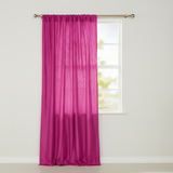 Crinkle Taffeta Crushed Pattern Single Curtain Panel 54 Inch Wide - Fuchsia