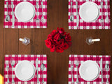 Poplin Tavern Gingham Checkered Dinner Table Placemats Holiday Home Decoration 13" x 19" (Pack of 4)