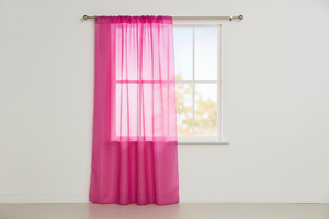 Sheer Tinted Organza Solid Single Curtain Panel 58 Inch Wide - Fuchsia