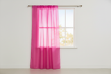 Sheer Tinted Organza Solid Single Curtain Panel 58 Inch Wide - Fuchsia